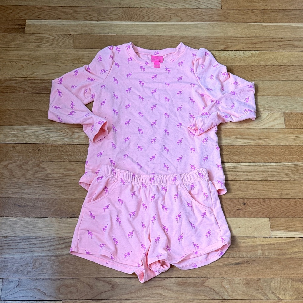 Lilly Pulitzer Pink Pajama Set with Purple Details